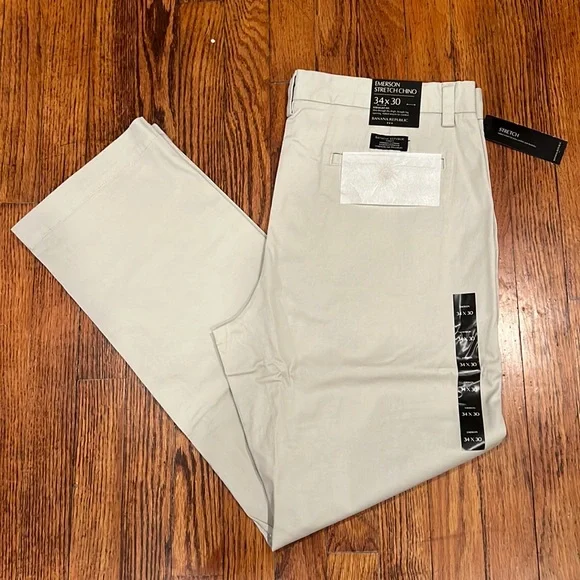 Banana Republic Emerson Stretch Chino Pant Straight Fit in Sand Size 34x30 NWT - Picture 1 of 4